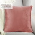 thumbnail image 2 of Nestl Velvet Throw Pillow Covers Solid Square Soft Decorative Pillow Cover for Sofa, 22" x 22", Misty Rose, Pack of 2, 2 of 8