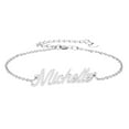 thumbnail image 1 of Michelle Name Charm Bracelet Silver Dainty Initial Chain Bracelets for Womens Jewelry Mother Day Gift, 1 of 3