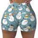 thumbnail image 2 of Fotbe Snowflake Scarf Snowman Shorts Sin Costuras – Shorts Deportivos de Cintura Alta para Mujer, Elásticos para Gimnasio, Yoga, Running o Ciclismo-Medium, 2 of 8