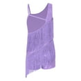 thumbnail image 3 of Mufeng Vêtements de Danse Latine Rumba pour Grandes Filles Justaucorps de Jazz Moderne Compétition Samba Tango Robe de Danse à Franges Lavande 6, 3 of 6