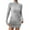 Grey, variant on Women's Casual Sweater Dress Turtleneck Ribbed Bodycon Long Sleeve Mini Knit Dresses 2024 Fashion