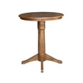 thumbnail image 5 of 30" Round Solid Wood Counter Height Pedestal Dining Table in Distressed Oak by International Concepts, 5 of 7