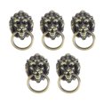 thumbnail image 4 of 5pcs Lion Head Pull Handles Cabinet Pull Knobs Zinc Alloy Rings Pull Handles, 4 of 8