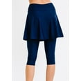 thumbnail image 4 of Calypsa Women's and Women's Plus High Waisted Flared Swim Skort with Attached Capri Leggings, 4 of 10
