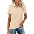 thumbnail image 1 of Hot Sale!!Women's Short Sleeve Shirts Summer Button Down Collared Tops Casual Loose Tees, 1 of 6