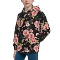 thumbnail image 2 of Sikiie Rose Flowers Youth Hoodie Sweatshirt Pullover Hooded Classic Casual Essentials Hoodiefor Boys Girls Kids -Small, 2 of 6