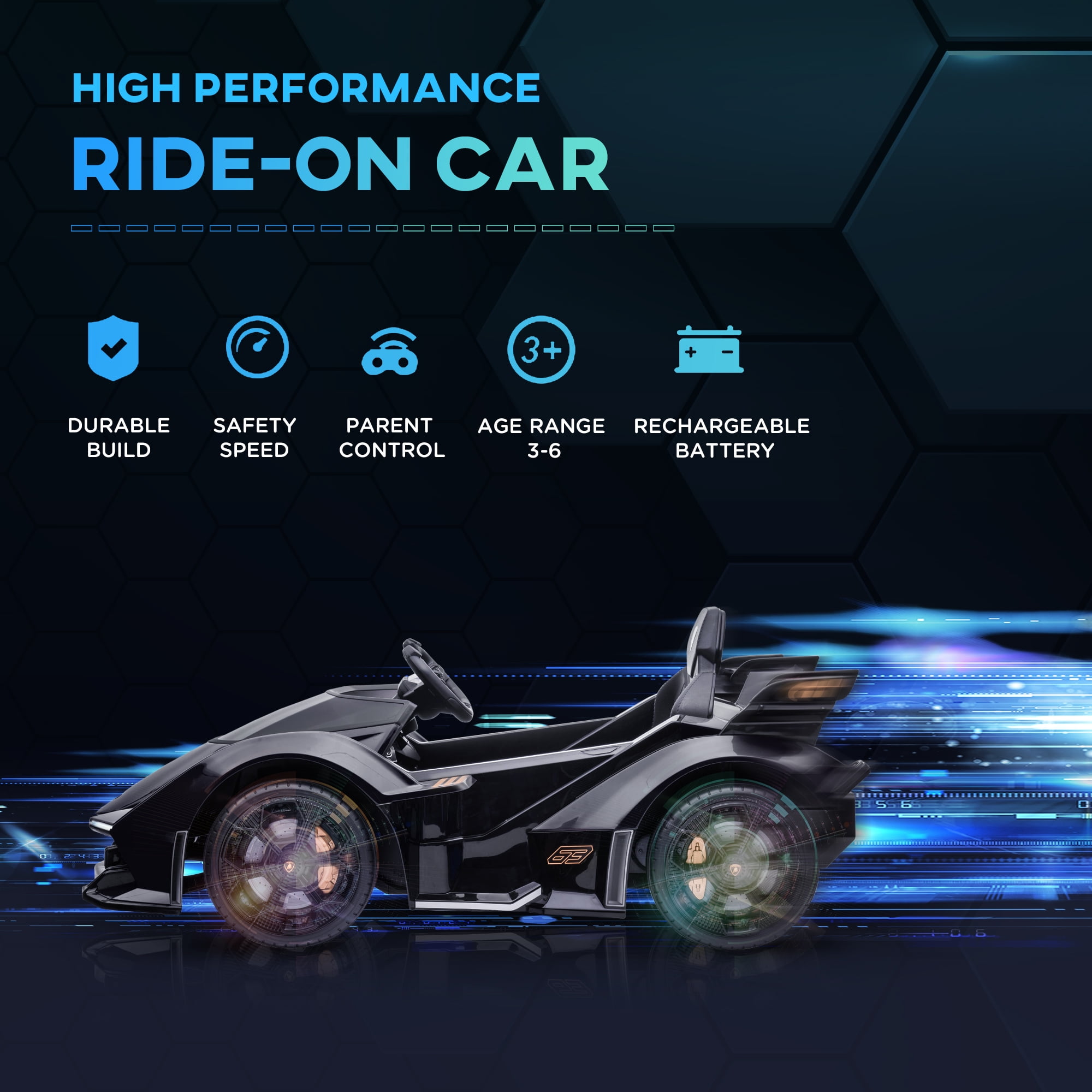Aosom Lamborghini V12 Electric Ride-on Car for Kids, 12V Aosom Lamborghini V12 Electric Ride-on Car for Kids, 12V