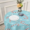 thumbnail image 6 of Coolnut 60 Inch Round Tablecloth - Christmas Candy Canes Waterproof Spill-Proof Table Cloth with Lace Washable Fabric Table Cover for Dining Tables, Kitchen and Parties House Decor, 6 of 7