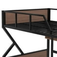 thumbnail image 5 of Queen over Queen Bunk Bed, Metal Bunk Bed with Storage Shelves and Lights, Space-saving & Noise-free Design, Black, 5 of 8