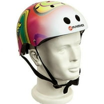 punisher skateboards butterfly jive pink and white adjustable all-sport skate-style helmet, medium