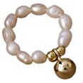 thumbnail image 1 of Bangcool Faux Pearl Ring Simple Fashion Rhinestone Knuckle Ring Finger Ring for Girls, 1 of 6