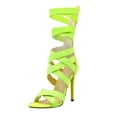 thumbnail image 2 of Zapatos de verano para mujer, zapatos romanos cruzados con banda elástica, Sandalias de tacón fino, Sandalias de tacón alto Wmkox8yii hfjk1943, 2 of 9