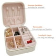 thumbnail image 3 of ENTASSER Mini Jewelry Travel Case,Small Travel Jewelry Organizer, Portable Jewelry Box Travel Mini Storage Organizer Portable Display Storage Box For Rings Earrings Necklaces Giftswhite, 3 of 6