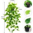 thumbnail image 2 of Small Fake, Artificial Potted Plant Faux Ivy Vine Plant Hanging Plant Pothos for Shelf Home Office Indoor Outdoor Garden Greenery Decor 2.84ft (Black Pot), 2 of 5