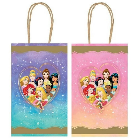 Amscan Disney Princess Once Upon a Time' Kraft Paper Party Bags,8 Count