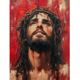 thumbnail image 1 of Qisvanset 12x16 Inch Jesus Portrait Canvas Wall Art, Religious Painting Faith Home Decor Baptism Gift, 1 of 8