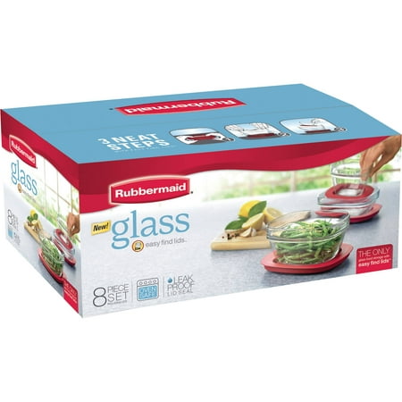 Rubbermaid Easy Find Lids Glass Food Storage Container, 8 ...