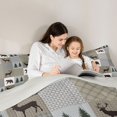 thumbnail image 5 of Homewish Safari Deer Bear Full Size Comforter Sets 3-Piece for Female Men Adults,Jungle Animal Bedding Comforter Set,Grey Plaid Checkered Lightweight Bedding Sets,Lightweight Room Decor,Reversible, 5 of 8