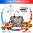 thumbnail image 4 of Pioneer Flower Floral Print Pattern Womens Lunch Box for Work,Insulated Large Lunch Bag for Tween and Teen,Loncheras Para Mujer,Leakproof Adult Lunch Bag for Work,Beach,Travel,Picnic,Camping, 4 of 7