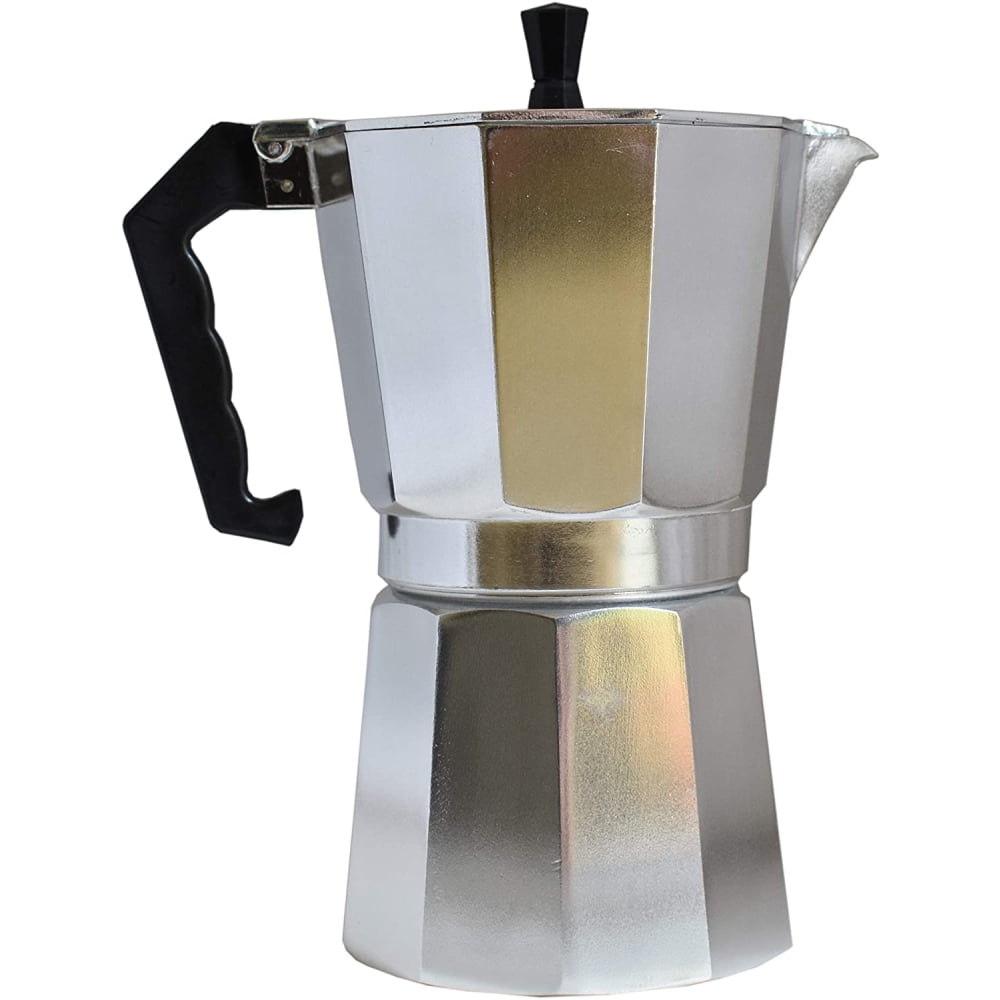  Imusa USA Aluminum Stovetop 6-cup Espresso Maker (B120-43V),  Silver: Stovetop Espresso Pots: Home & Kitchen