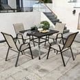 thumbnail image 4 of CHINNLUU Patio Dining Chairs Set of 4 Outdoor Stackable Dining Chairs for All Weather 330lbs Capacity Heavy Duty Metal Frame Patio Furniture for Backyard Garden Poolside (Brown), 4 of 12