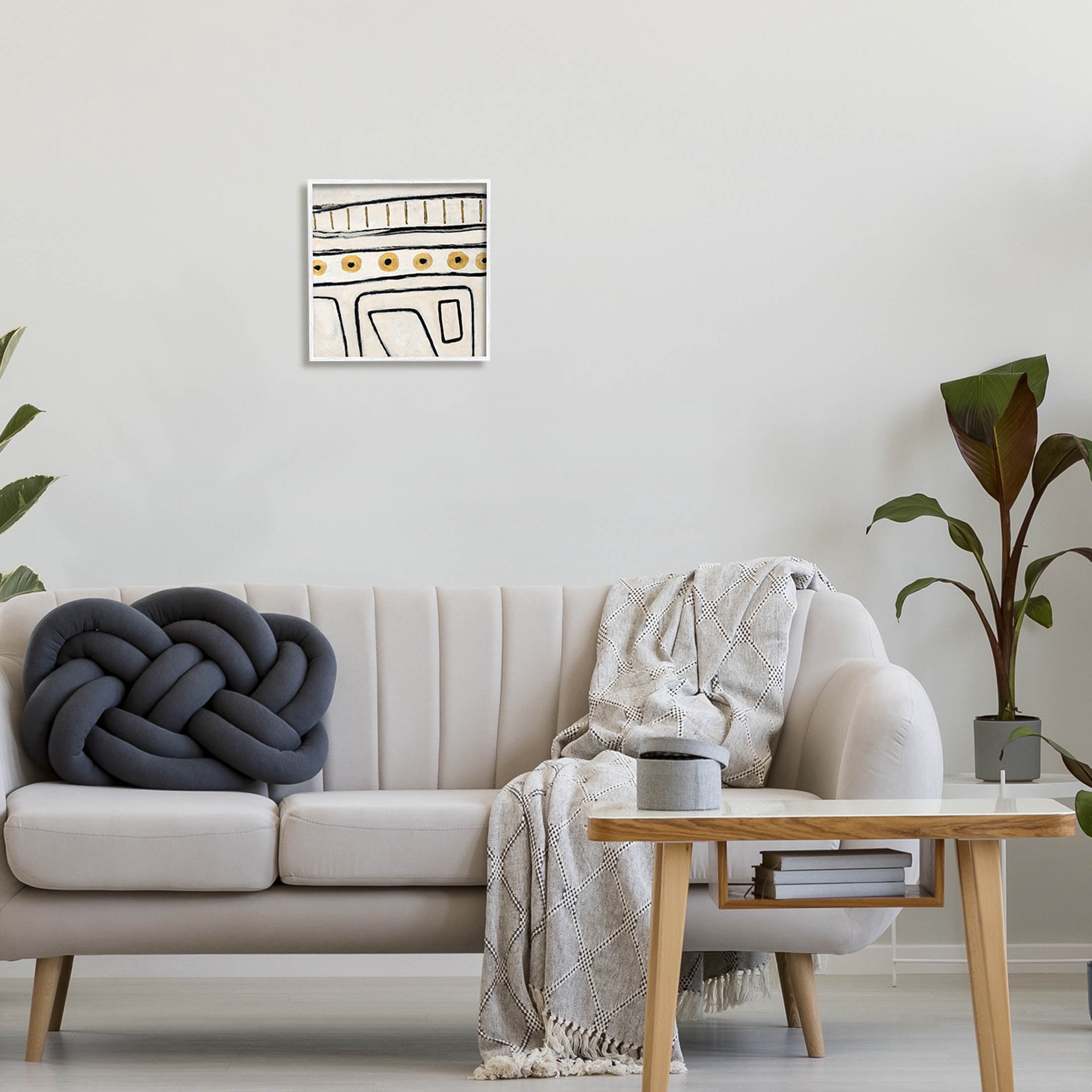 Stupell Industries Abstract Outline Shapes Pattern Painting White Framed Art Print Wall Art, Design by Lanie Loreth