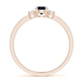 thumbnail image 2 of ANGARA Natural Blue Sapphire and Diamond Three Stone Engagement Ring in 14K Rose Gold for Women (Size-4mm) | September Birthstone, Anniversary, Jewelry Gift for Women | Natural Blue Sapphire Ring, 2 of 12