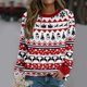 thumbnail image 2 of Camiseta de algodón de Navidad para mujer, suéter Harajuku de cuello redondo, jersey de manga larga para mujer, ropa de gran tamaño para mujer, otoño, 2 of 4