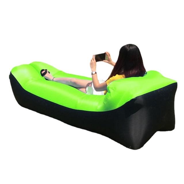 Hamaca inflable portátil, impermeable y antifugas, ideal para playa, viajes y picnics.