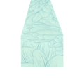 thumbnail image 3 of MKHERT Blue Dahlia Flower Turquoise Table Runner for Kitchen Wedding Party Home Decor 16x72 inch, 3 of 4