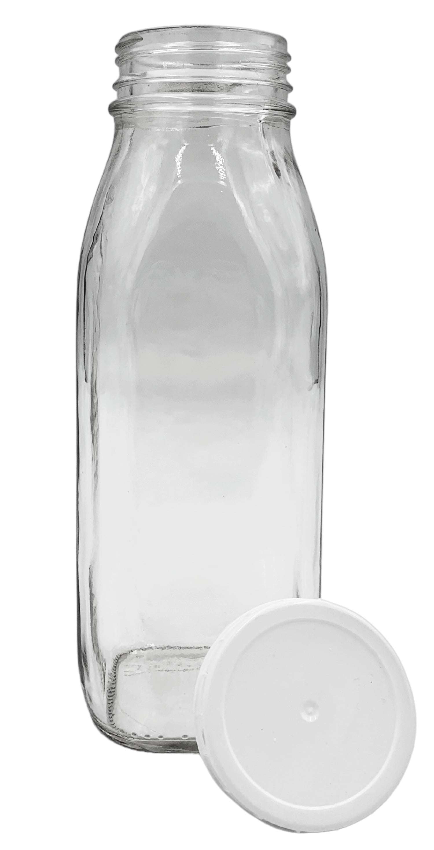 16 Oz Glass Water Bottle Virtually Unbreakable with Thick Sides and Screw-on Cap