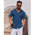 thumbnail image 2 of COOFANDY Mens Casual Shirts Short Sleeve Untucked Casual Dress Shirts, 2 of 6