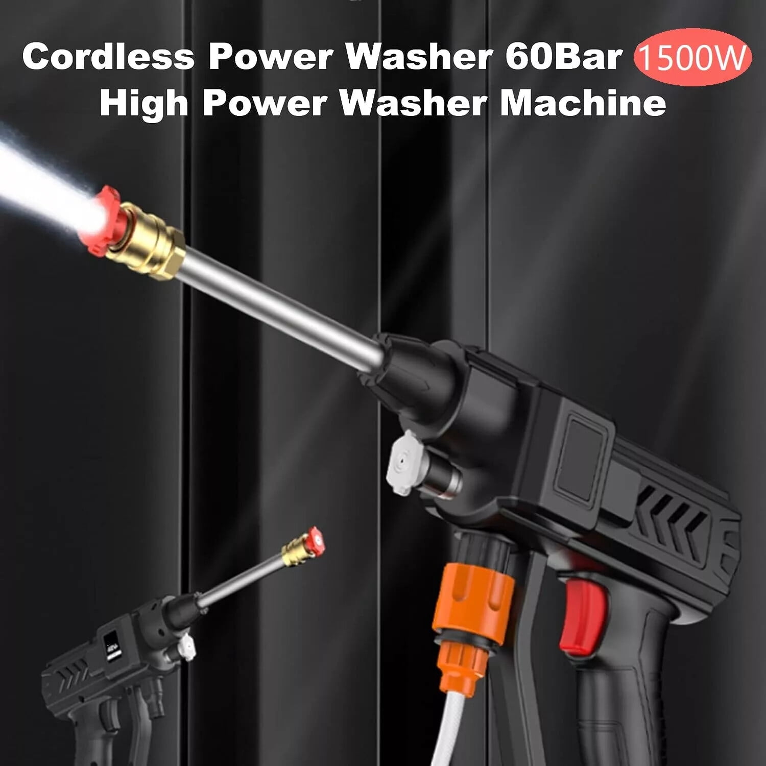 Portable Cordless Electric High Pressure Water Spray Gun Car Washer Cleaner Tool