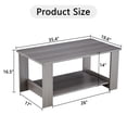 thumbnail image 3 of Coffee Table, Double Layered Tea Table, Rectangular Dining Table for Living Room, Bedroom, Apartment, Office, Gray, 3 of 9