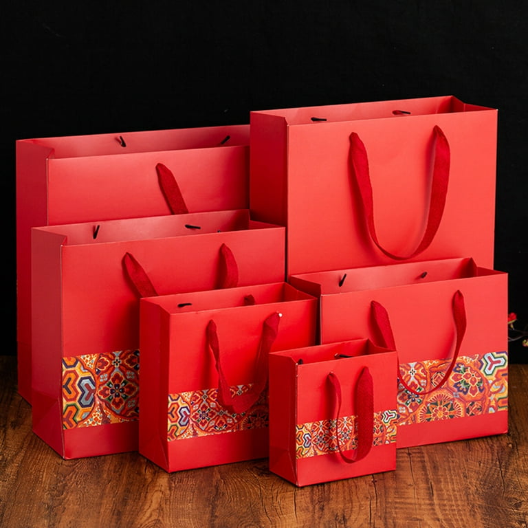 GROFRY 2Pcs Gift Bag Large Capacity Exquisite Pattern Eco friendly Festival Ambience Party Favor Candy Jewelry Gift Storage Tote Bag Home Supplies