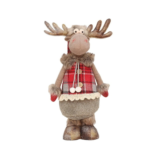 Estatuilla de muñeco de alce de Navidad Hugo Figura de alce navideño 20x13x42cm