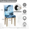 thumbnail image 6 of Xoenoiee Blue Marble Print Dining Chair Slipcover, High Stretch Removable Washable Chair Seat Protector Cover for Home Party Hotel Wedding Ceremony, 1 Set, 6 of 7