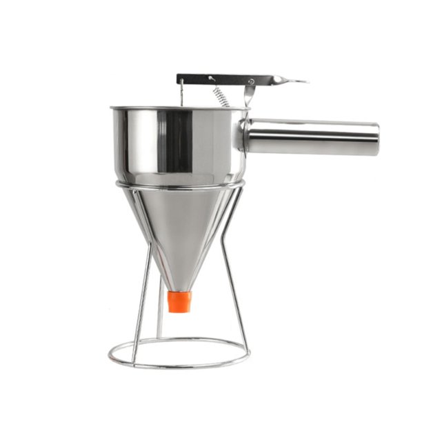 Dispensador de para panqueques, embudo para repostería, mango cómodo, dispensador de pasteles multiusos, máquina para hacer roti y para takoyaki.