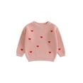 thumbnail image 2 of Newborn Baby Girl Sweaters 3M 6M 9M 12M 18M Cute Long Sleeve Heart Embroidery Knit Pullovers Infant Jumper Tops, 2 of 10