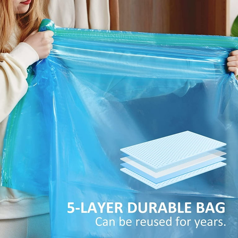 9 Pack: X5 SUPER Jumbo XL LARGEST (53x40in.) Vacuum Space Saver Storage Bag  + X4 Travel Bag (24x16in.)