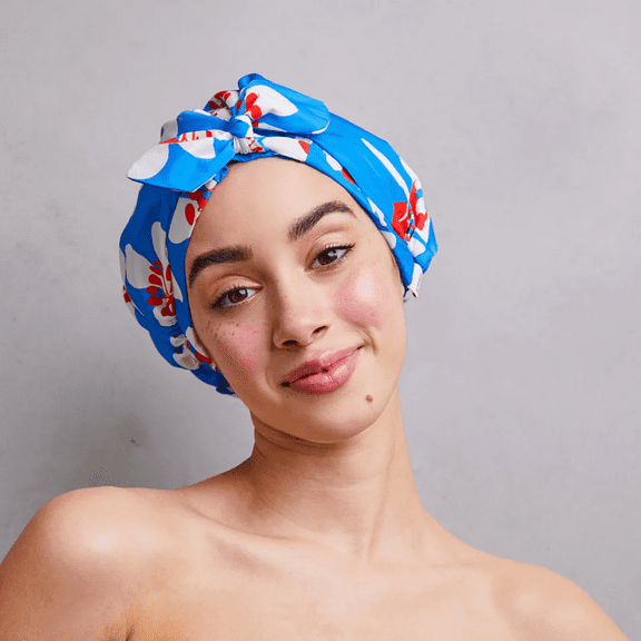 GRACE & COMPANY Luxury Shower Cap For Women - 100% Waterproof, Reusable, Washable & Breathable Shower Caps - Gramercy