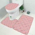 thumbnail image 2 of Pink Cow Heart Pattern Bathroom Rugs Sets 3 Piece,Toilet Cover Set,Absorbent Non Slip Bathroom Mats Sets with U-Shaped Contour Rug Toilet Rug Set, 2 of 5