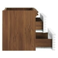 thumbnail image 4 of Vanity Cabinet (Sink not included), White Walnut, Wood, Mid Century Hotel Bedroom Bathroom, Modern Contemporary HB33334, 4 of 8
