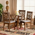 thumbnail image 1 of Skyline Decor Grey Fabric Upholstered and Walnut Brown Finished Wood 5-Piece Dining Set, 1 of 9
