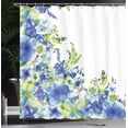 thumbnail image 4 of Ambesonne Blue Shower Curtain, Bridal Leaves, 69"Wx84"L, Yellow Blue, 4 of 5