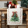 thumbnail image 4 of Christmas Table Runner 13 x 72 Inch Bow Christmas Tree Table Decor Farmhouse Winter Xmas Decorative Runner for Kitchen Dinning Indoor Outdoor Dinner Party Decor(Red Bow), 4 of 6