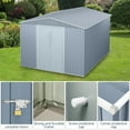 thumbnail image 3 of Luku Metal Storage House, 10x10 FT Metal Outdoor Storage Shed, with Double Doors & Lockable Windows, Large Ventilation Openings, Sturdy Design, Easy Assembly - Durable Garden/Garage/Courtyard Shed, 3 of 8
