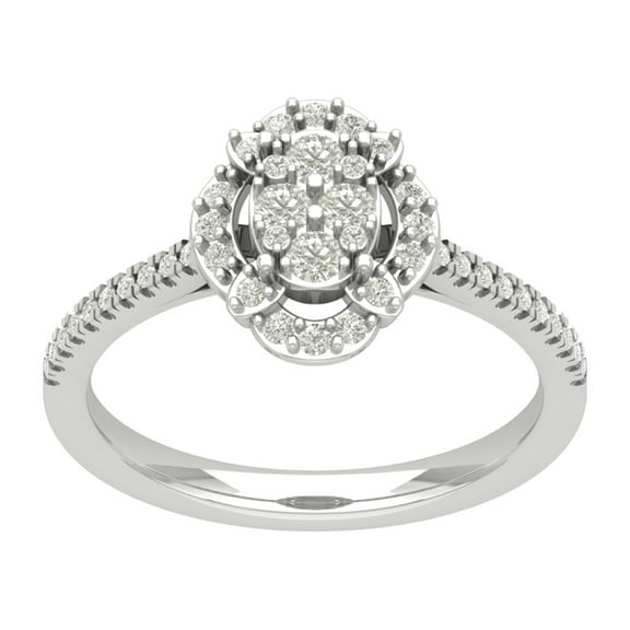 ARAIYA FINE JEWELRY 14K White Gold Diamond Band Ring (1/2 cttw, I-J Color, I2-I3 Clarity), Size 9