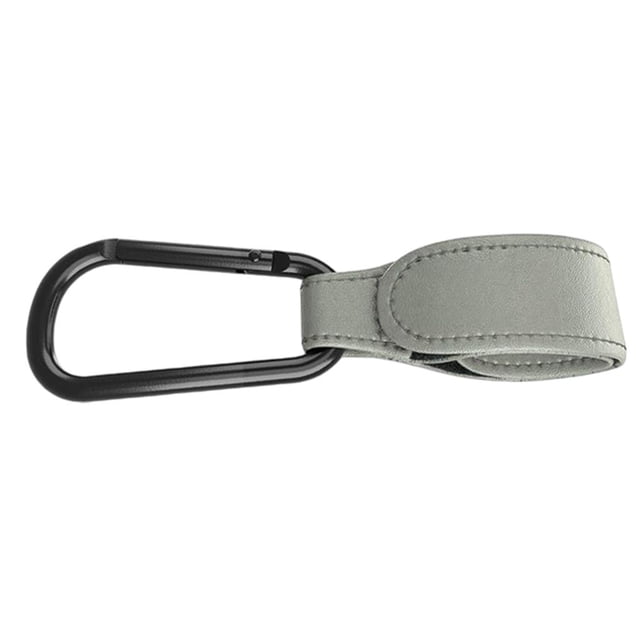 Ganchos de cuero PU para cochecito, accesorios para cochecito, correa colgante, organizador, Clips para carrito, ganchos para cochecito para bolsas de gris Sunnimix Ganchos para cochecito