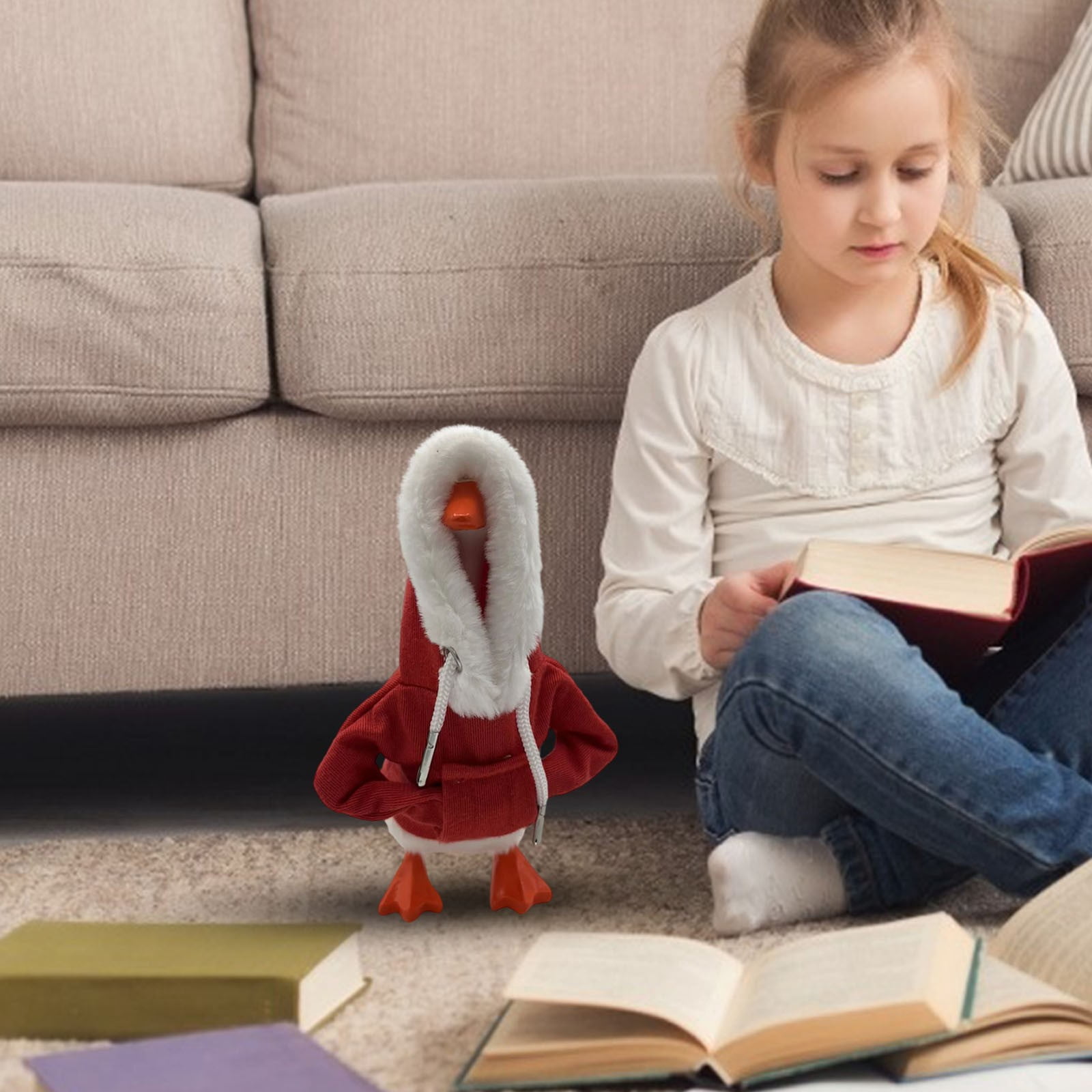 geerera 7 Inch Desk Goose Outfits, Desktop Goose Clothing, Mini Porch Goose Hoodies Accessory, for Office Decor, Seasonal Displays, Whimsical Arrangements